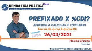 Prefixado ou Selic Curva de Juros Futuro DI B3  26032021  Vídeo 36 [upl. by Rafa]