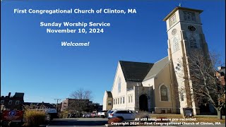 First Congregational Church of Clinton 111024 Service [upl. by Arot791]