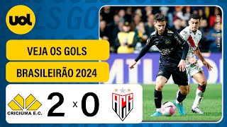 CRICIÚMA 2 X 0 ATLÉTICOGO  BRASILEIRÃO 2024 VEJA OS GOLS DE RODRIGO E FELLIPE MATEUS [upl. by Tak]