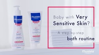 Bath Time Routine for Babies with Very Sensitive Skin I Mustela [upl. by Iinde629]