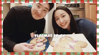 ❄️VLOGMAS EP 24｜平安夜視訊吃火鍋🍲、手作薑餅人餅乾🍪、寫年曆📝 [upl. by Ivanah]