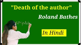 quotDeath of the authorquot by Roland Bathes in hindi Deconstruction in HindiLiterary theory Meg5 [upl. by Ahsitneuq637]