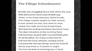 The Village Schoolmaster by Oliver Goldsmith [upl. by Tnecnev]