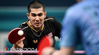 American Kanak Jha swipes his way to Round of 32 in mens table tennis  Paris Olympics  NBC Sports [upl. by Kopaz]