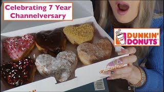 ASMR HUGE Dunkin Donuts Mukbang  7 Year Channelversary  Whispered asmr mukbang donuts [upl. by Reste]