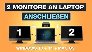 Zwei Monitore an Laptop anschließen  Bildschirme erweitern mit der HP USBC G5 Essential Dock [upl. by Norbie116]