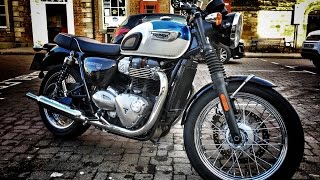 2017 Triumph Bonneville T100 Review [upl. by Leirvag413]