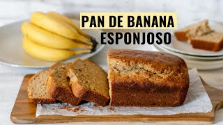 Receta de Pan de Banana  Pan de Plátano casero y esponjoso [upl. by Hsirrehc]