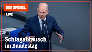 Livestream Kanzler Scholz stellt sich Fragen im Parlament  DER SPIEGEL [upl. by Omrellig]