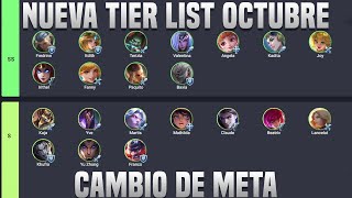 Tier List de Octubre  Nuevo Meta  Mobile Legends Españo [upl. by Allac]