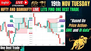 🔴Live Nifty intraday trading  Bank nifty live trading  Live options trading  19th NOV 2024 dhan [upl. by Aenaj868]