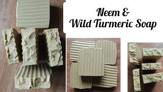 Neem amp Wild Turmeric Soap MakingCold Process SoapSoap MakingHandmade SoapsNeem SoapTurmeric [upl. by Neom]