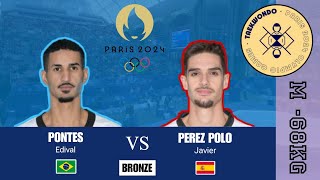 PONTES Edival BRA vs PEREZ POLO Javier ESP  BRONZE MATCH Men 68kg  2024 PARIS OLYMPICS [upl. by Newra]