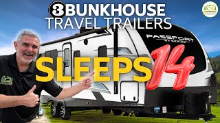 Awesome Travel Trailers With Bunkhouses that Sleep 10 or More [upl. by Anilram887]