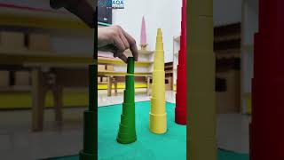 Knobless Cylinders  SensorialMontessori Material Presentation montessori meterial presentation [upl. by Arehc]