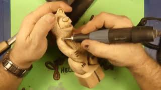 woodcarving a bear with Dremel the carving is done 3 [upl. by Story]