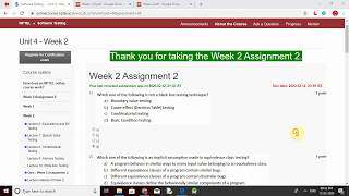 Answers of nptel Software Testing Unit 4  Week 2 Assignment 2 [upl. by Carnes]