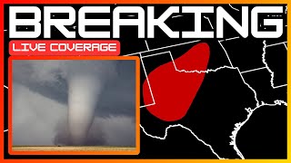 🔴BREAKING  Tornadoes Very Large Hail amp Wind Damage Threat LIVE [upl. by Alberik]