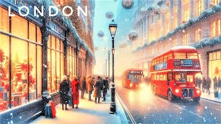 Exploring the Snowing London City Walking London Streets Regent Street St Jamess Covent Garden [upl. by Eelra]