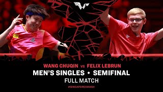 FULL MATCH  WANG Chuqin vs Felix LEBRUN  MS SF  SingaporeSmash 2024 [upl. by Griffie436]