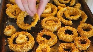 Best Onion Rings Recipe in the Oven healthier than fried [upl. by Maureene]