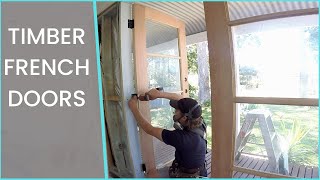 How To Install French Doors Frame And Locks  Step By Step [upl. by Aicined]