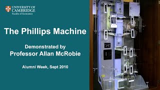 The Phillips Machine  MONIAC   Demonstrated by Professor Allan McRobie [upl. by Norita]