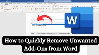 How to Quickly Remove Unwanted AddOns from Word [upl. by Alled323]