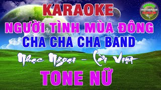 Người Tình Mùa Đông Karaoke Tone Nữ Beat Cha Cha Cha Band Cực Phê  Karaoke Hà Thảo Ân [upl. by Ahsinej]