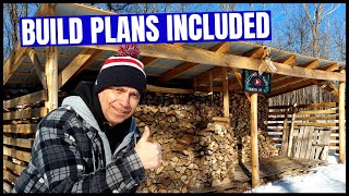 How To Build a Woodshed  HUGE Firewood Shelter and Plans [upl. by Jonny]