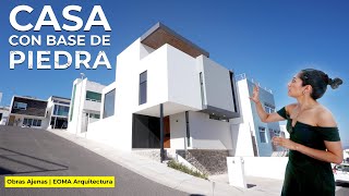 CASA ELEGANTE con base de piedra y madera  Obras Ajenas  EOMA Arquitectura y Diseño [upl. by Babbie]