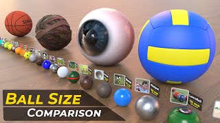 Ball Size Comparison  Ball Video  Size Comparison data flag [upl. by Teodoor]