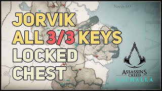 All 3 Cultist Keys Locked Chest Jorvik Assassins Creed Valhalla [upl. by Aihsenrad548]