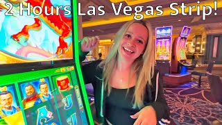 Playing Slots On The Las Vegas Strip For 2 Hours [upl. by Aihsotan]