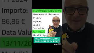 BONUS IRPEF 10O00 EURO PAGAMENTI IN CORSO youtube youtubeshorts inps perte yes pagamenti [upl. by Eenej749]