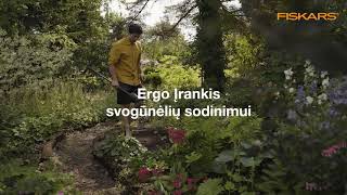 FISKARS Ergo svogūnėlių sodinimo įrankis [upl. by Enyamart]