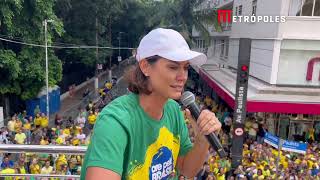 Michelle Bolsonaro discursa na Paulista quotChegou o momento da libertaçãoquot [upl. by Haelak]