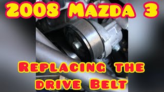 Replacing the Drive or Serpentine amp AC Belt on a 2008 Mazda 3 [upl. by Waylon]