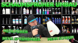 Schaumsprüher Umbau mit Ventil und Akkupumpe für mehr Power und Sprühdauer  Anleitung SOLO FOAMER [upl. by Aisnetroh]