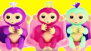 FINGERLINGS LOVE THEIR SLIME BATHS Cute Baby Monkeys Toys Learn Colors For Kids ⭐ Ellie Sparkles ⭐ [upl. by Notseh697]