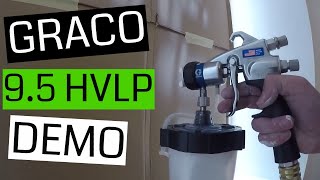 Graco 95 HVLP Finish Pro Sprayer Demo Spraying Doors  upside down [upl. by Lucine]