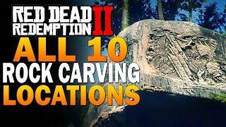 RDR2 All 10 Rock Carving Location Guide Red Dead Redemption 2 Gameplay [upl. by Blair5]