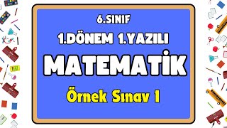 6Sınıf Matematik 1Dönem 1Yazılı SınavÇalışma  Meb Çözümlü Örnek Sorular [upl. by Sybley]