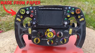 How to make F1 Car Steering Wheel from Paper  Ferrari SF21 [upl. by Holbrook891]