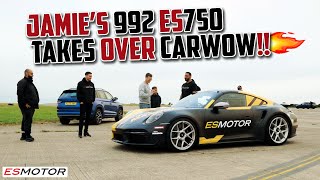 BTS OF JAMIES ES750 888BHP 992 TURBO S AT CARWOW porsche esmotoruk carwow 992turbos [upl. by Nema103]