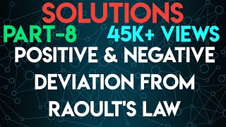 SOLUTIONS PART8 POSITIVE AND NEGATIVE DEVIATION FROM RAOULTS LAW CBSENEETIITJEE [upl. by Akehsyt389]