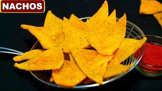 Homemade Crispy Nachos Recipe in Hindi नाचो चिप्स्  Corn Tortilla Chips  CookWithNisha [upl. by Ansley]