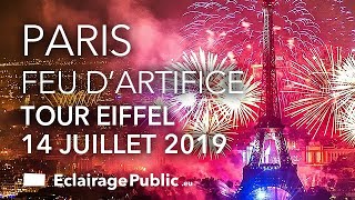 Feu dartifice Tour Eiffel Paris 14 Juillet 2019 intégrale  Fireworks Eiffel tower 4KFull video [upl. by Bouldon94]