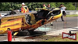 Crash Porsche 911 GT2 Nurburgring Flugplatz onboard DS3 R [upl. by Hareehat788]