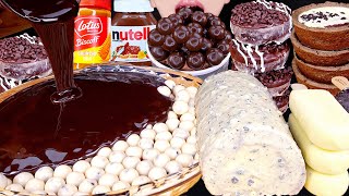 ASMR WHITE CHOCOLATE MALTESERS OREO MAGNUM ICE CREAM CAKE NUTELLA DESSERT MUKBANG 먹방咀嚼音EATING SOUNDS [upl. by Refotsirc]